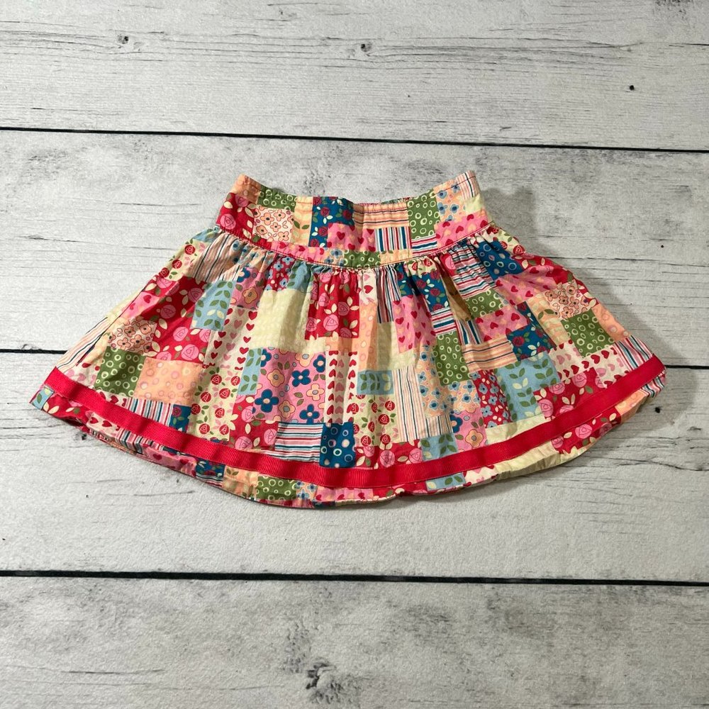 Hanna Andersson Pink Patchwork Quilt Twirl Skirt